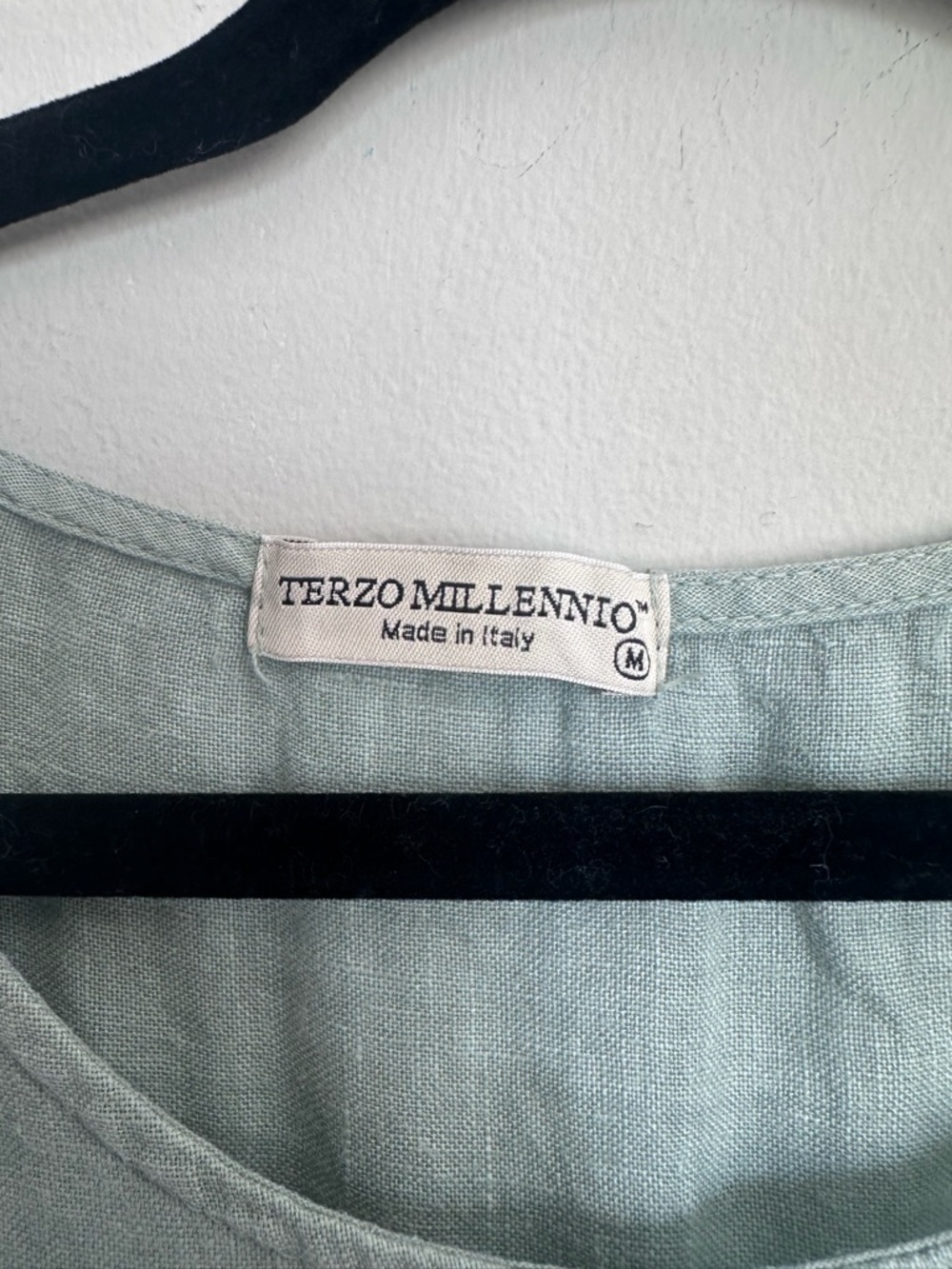 Terzo Millennio Italian Linen Tunic Top light teal Sz M - Picture 3 of 6